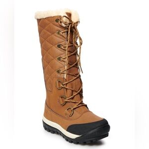 BearPaw Tan Quilted Winter Boots
